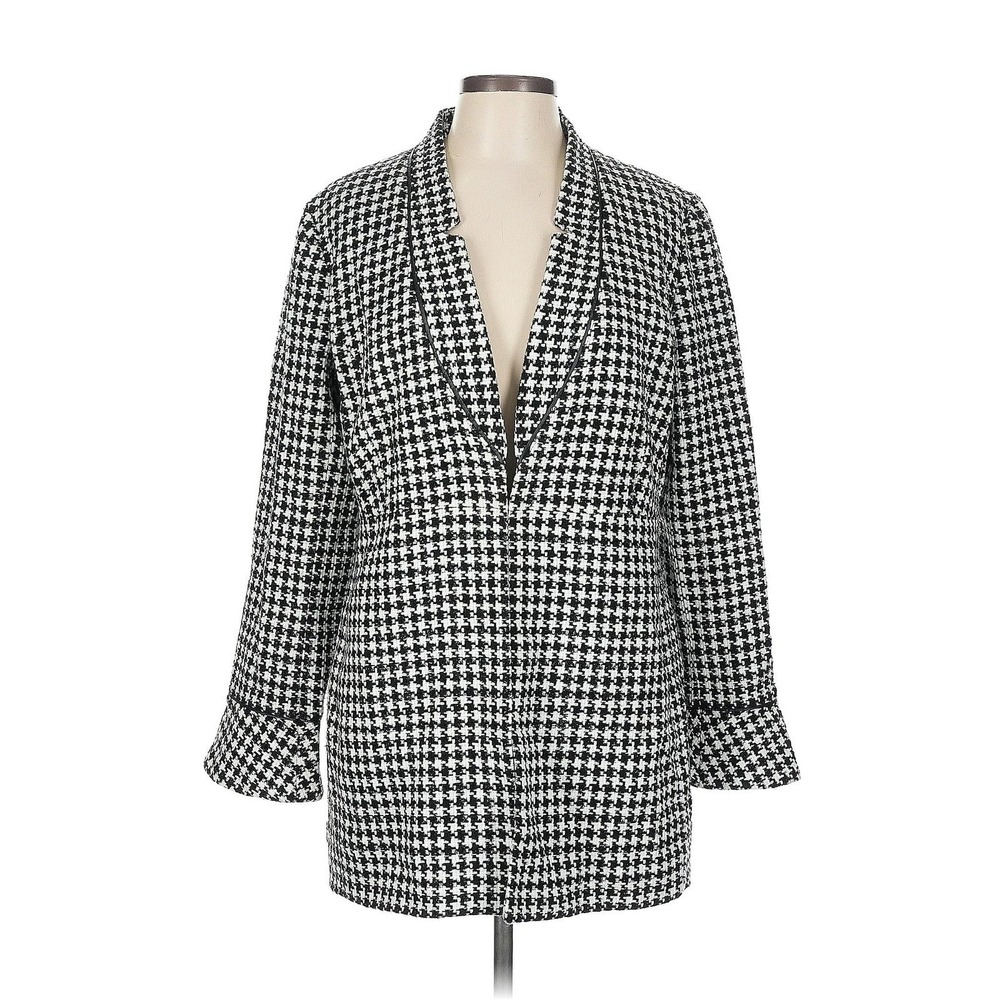 The Limited Collection Gray Houndstooth Blazer Size 12 Acrylic Blend Classic Fit